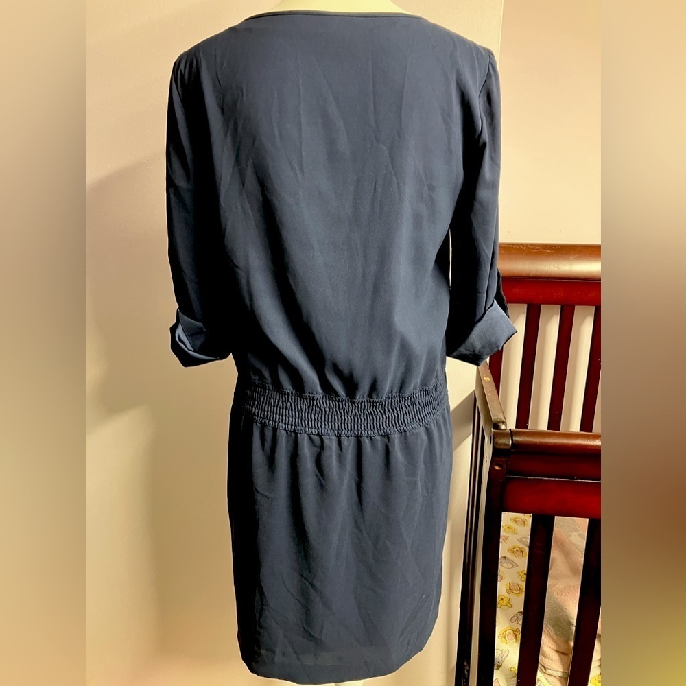 Gianni Bini Women’s Dress, Size XS, Roll Up Sleeves, Navy Blue - Picture 3 of 8